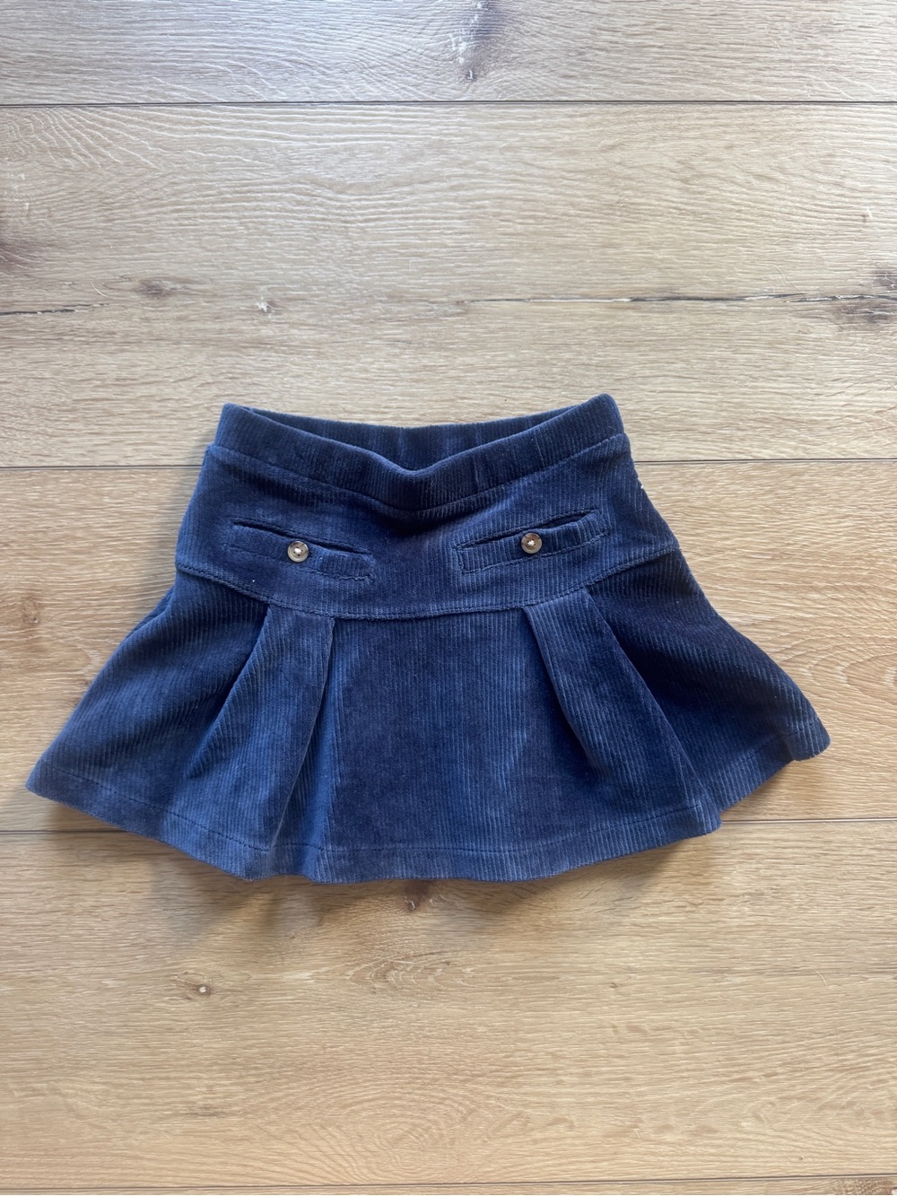 Crewcuts Navy Corduroy Pleated Skirt